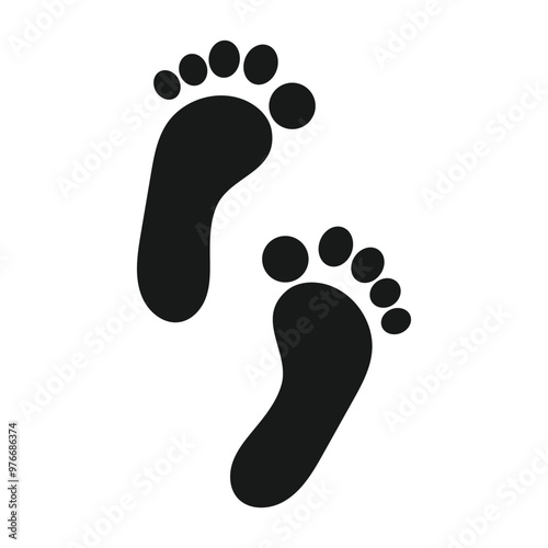 Footprint icon vector 