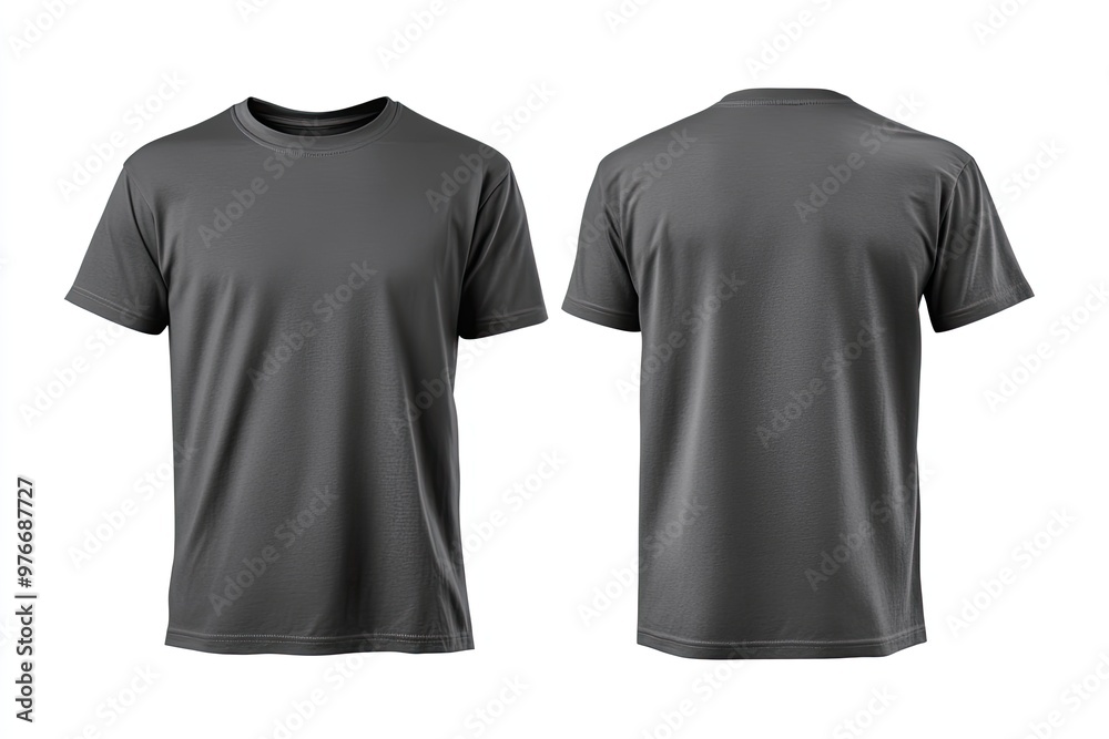 blank gray t shirt front and back mockup, isolated on white background with clipping path. ready for your design or artwork blank gray t shirt front and back mockup, isolated on white background with clipping path. ready for your design or artwork