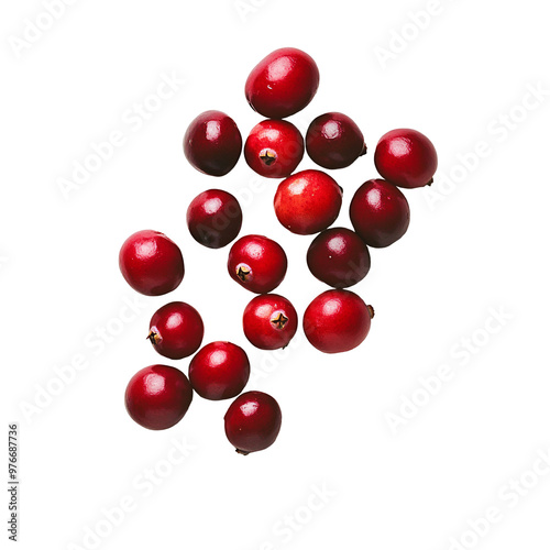 Cranberries isolated on a transparent background