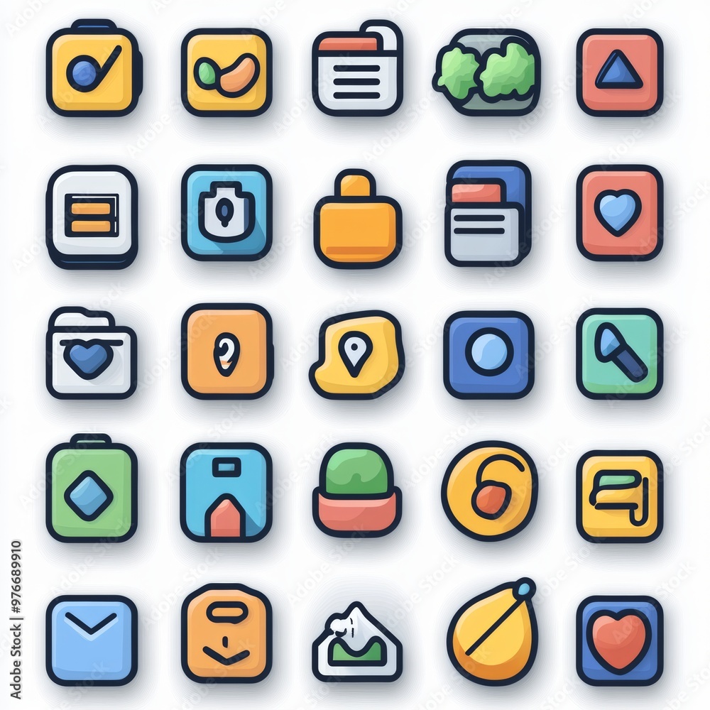 Colorful App Icons Set User Interface Design Elements Colorful App Icons Set User Interface Design Elements