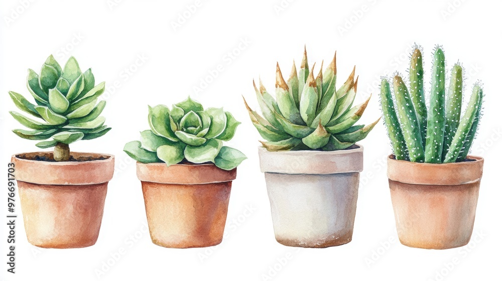 Succulents in Pots.
