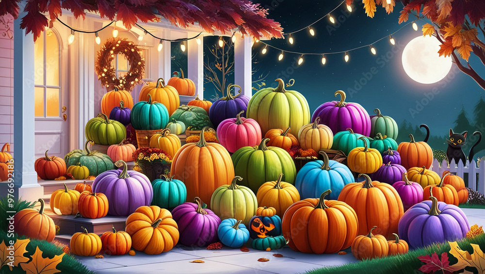 Halloween colorful Pumpkin Concept Halloween colorful Pumpkin Concept