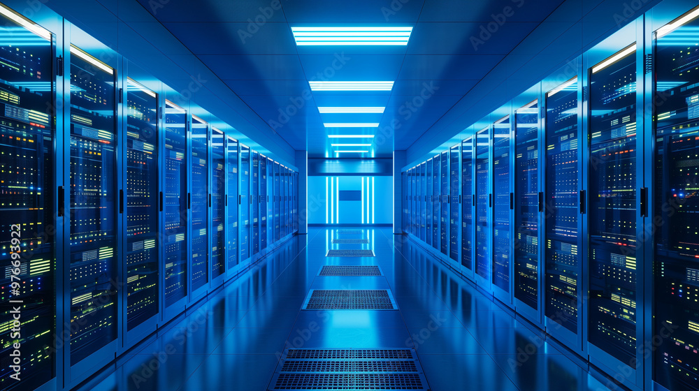 Cloud Technology Data Center. A realistic photo of a modern cloud technology data center Cloud Technology Data Center. A realistic photo of a modern cloud technology data center