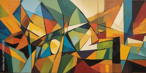 Art background, Cubism styl...