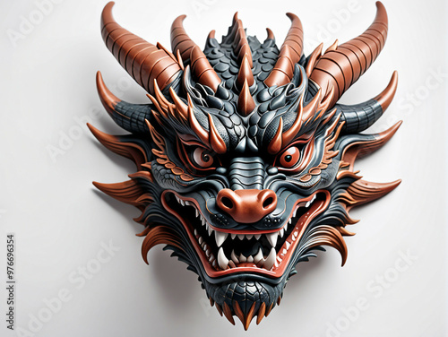 Dragon mask. Isolated on wh...