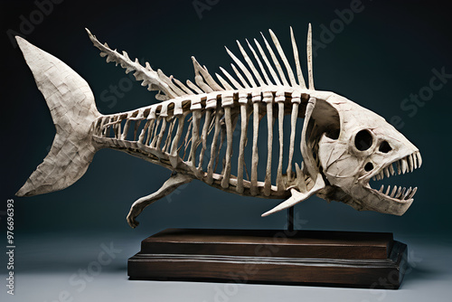 Papier mache fish skeleton ...