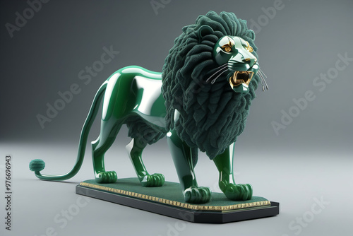 Jade lion figurine. Digital...