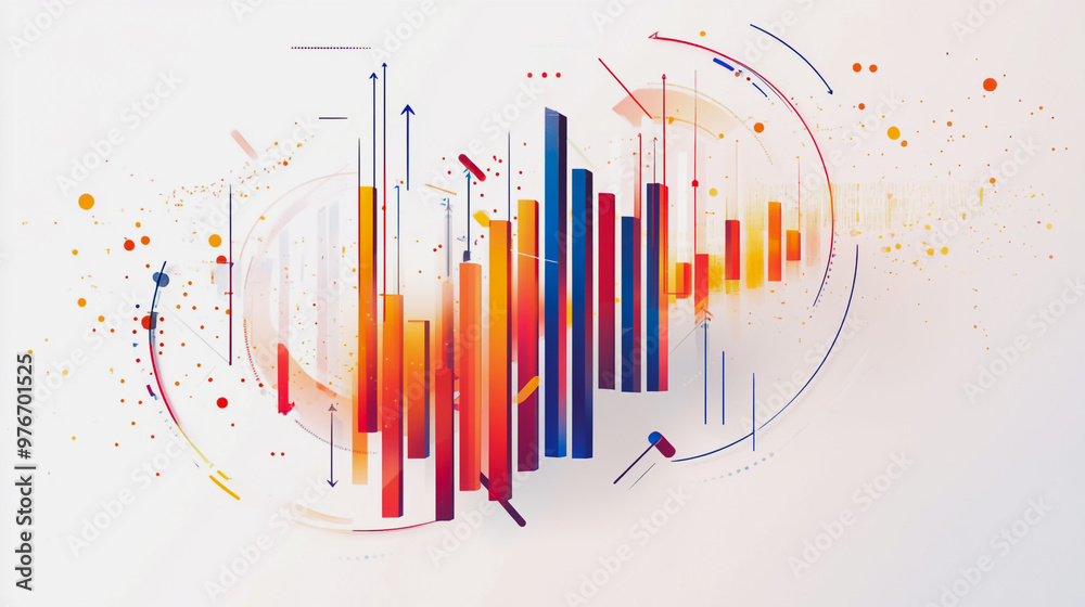Abstract white background with Colorful charts and graphs with statistics to innovative analyze business potential and forecast future development of companies growth. Abstract white background with Colorful charts and graphs with statistics to innovative analyze business potential and forecast future development of companies growth.