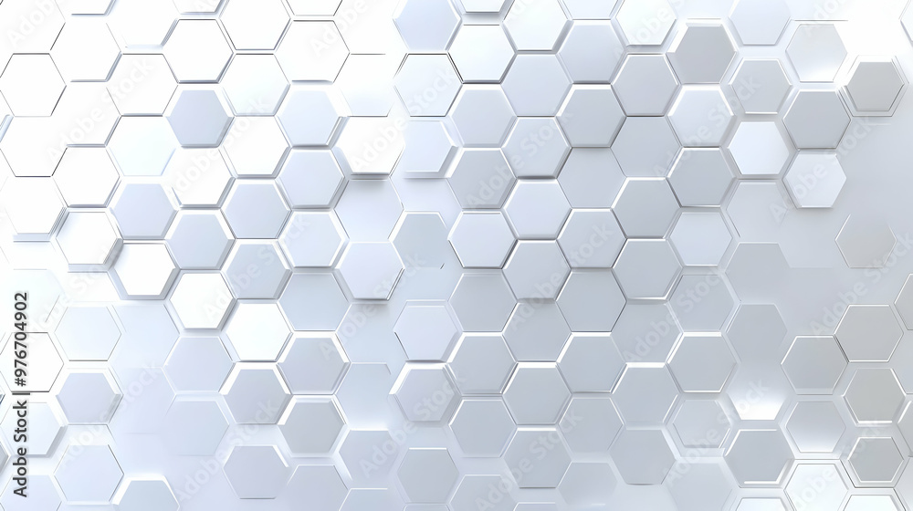 White Hexagon Tiles Form Abstract Geometric Background White Hexagon Tiles Form Abstract Geometric Background