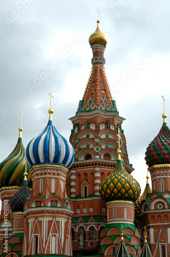 St. Basil's Cathedral,Close-up, Red Square, Kremlin, Moscow, Russia / 聖ワシリイ大聖堂 クローズアップ 赤の広場 クレムリン モスクワ ロシア