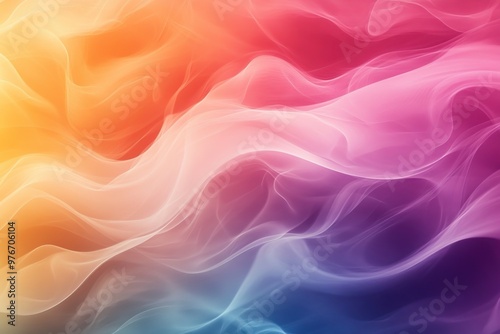 A vibrant abstract background featuring flowing waves of color, blending beautifully in shades of orange, pink, and purple.