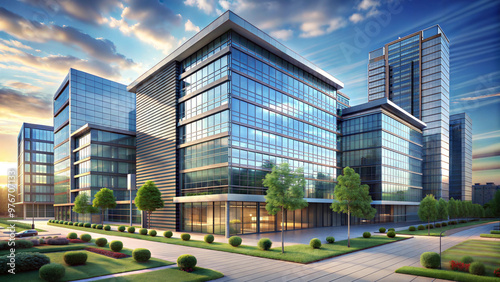 Model of a modern business center, business concept