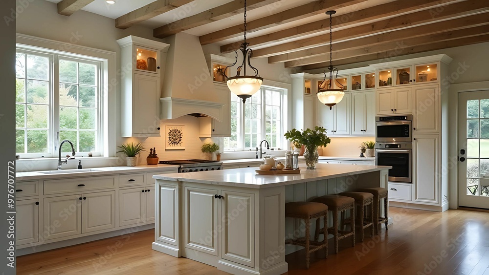 Charming Rustic Kitchen with Warm Lighting and Natural Elements for Cozy Cooking Charming Rustic Kitchen with Warm Lighting and Natural Elements for Cozy Cooking