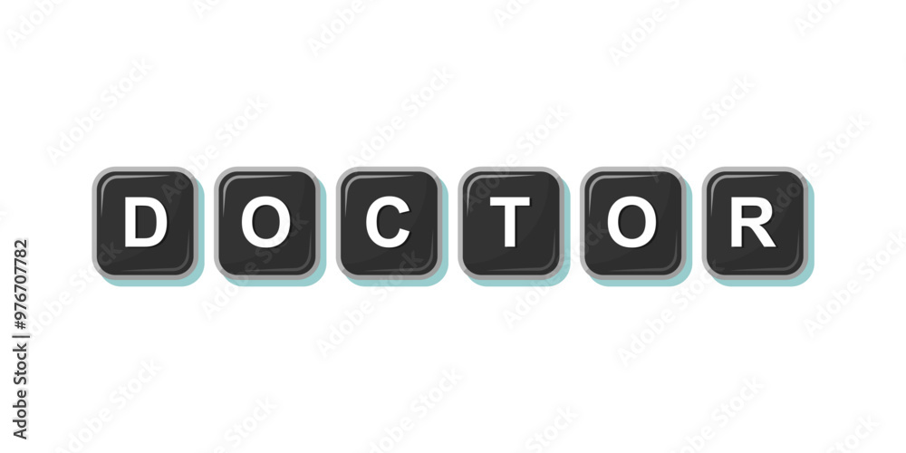 Job profession word made with computer keyboard button design illustration on bright background, Vector illustration design. Job profession word made with computer keyboard button design illustration on bright background, Vector illustration design.