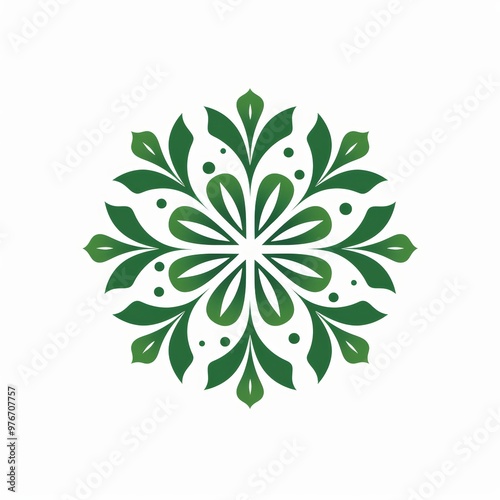 Stylized Snowflake Clover Design for Winter or Nature Theme Generative AI