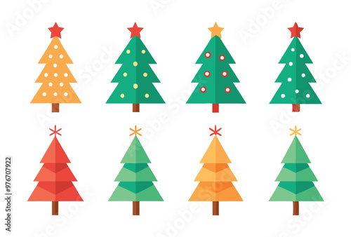 Christmas Tree Vector Collection Colorful Holiday Tree Designs for Festive Decor