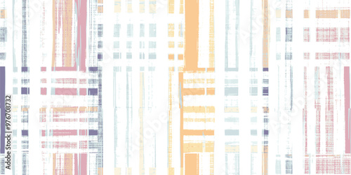 Modern trendy mid century abstract shapes monochrome seamless pattern. Geometric textured repeat plaid. Scandinavian abstraction. Nordic neutral print vector illustration for tile, rug, fashionable.
