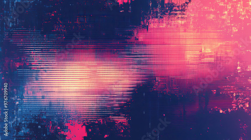 Unique design featuring abstract digital pixel noise and glitch error screen. Video damage overlay background. Vector illustration.