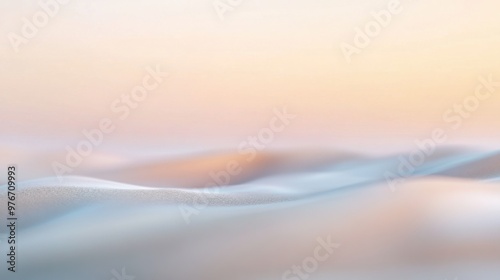 Serene abstract desert landscape at sunrise with soft pastel colors and gentle sand dunes