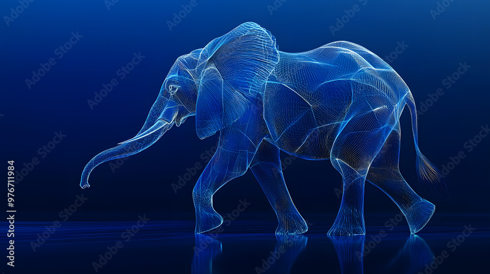 Tech-Savvy African Elephant with Dynamic Arched Lines Tech-Savvy African Elephant with Dynamic Arched Lines