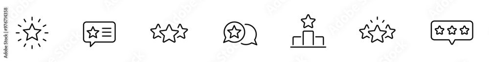 Feedback, star rating icons. Customer star rate outline vector icons. Vector Feedback, star rating icons. Customer star rate outline vector icons. Vector