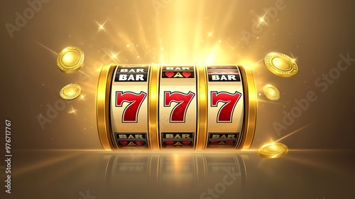 Lucky Seven Jackpot: Slot Machine with Golden Coins