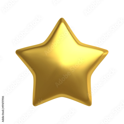 3D Golden star on white background Vector illustration