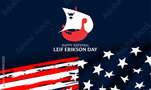 Leif Erikson day , vektor background banner ,	 photo