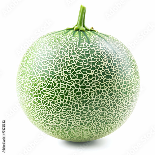 melon and a piece close-up on a white background. Isolated