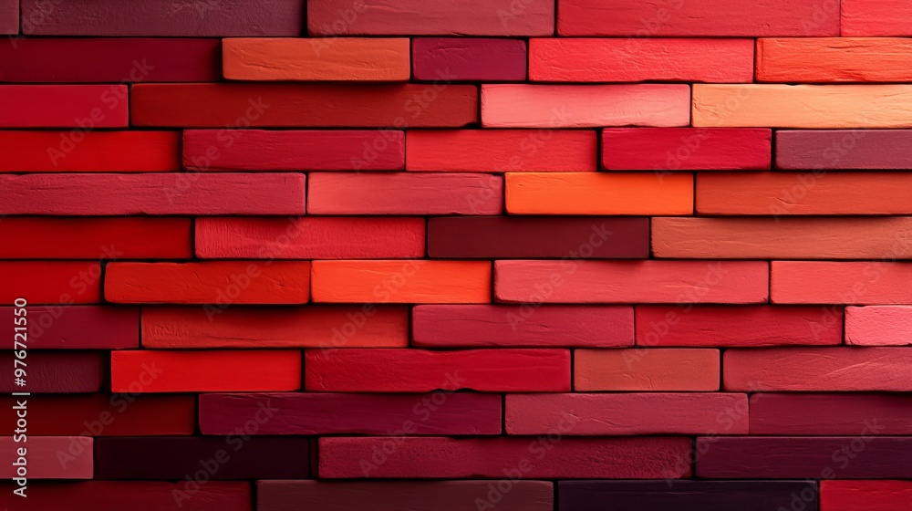 Obraz premium Abstract brick texture with flowing watercolor transitions, earthy tones like terracotta and beige, top view, representing calmness and natural flow, futuristic tone, Analogous Color Scheme