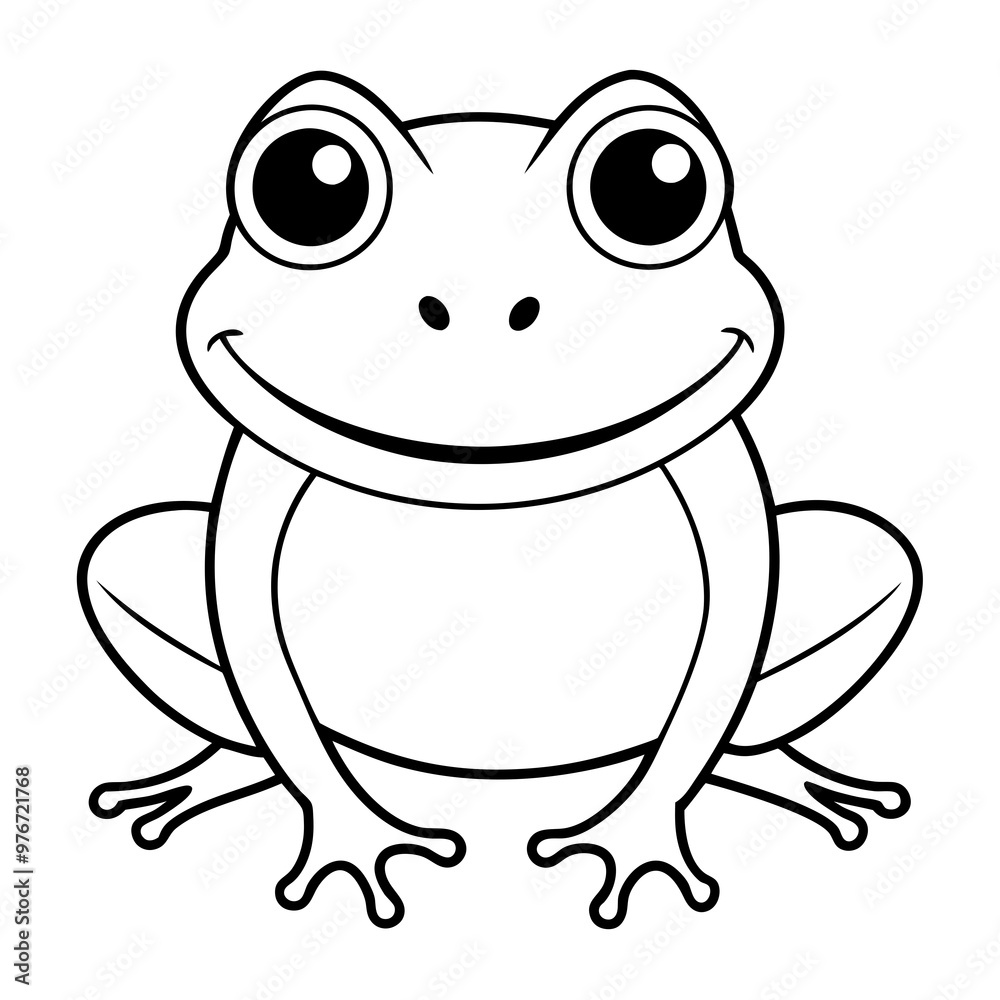 Black-and-White Frog Illustration for Digital and Print Us Black-and-White Frog Illustration for Digital and Print Us