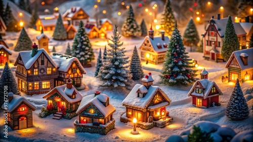 Advertising photo of cozy christmas village 