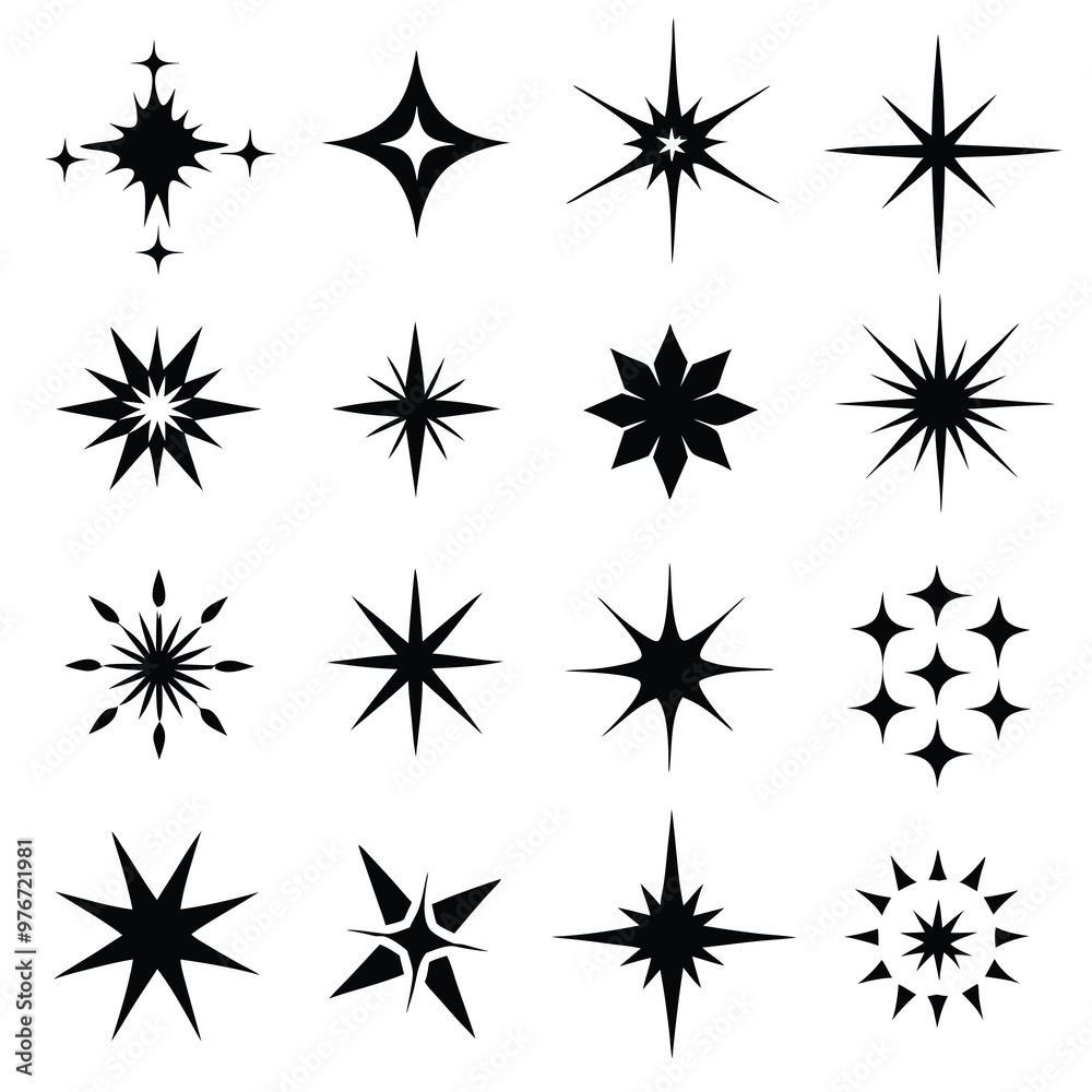 Star collection. Different stars set. Vector illustration Star collection. Different stars set. Vector illustration