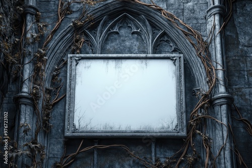 A white television screen is in a dark room with a creepy atmosphere