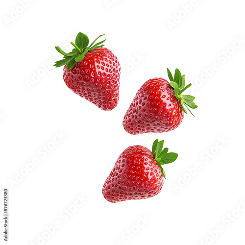 Fresh strawberries isolated on a black background