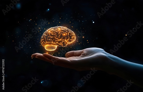 Digital Brain In Hand photo