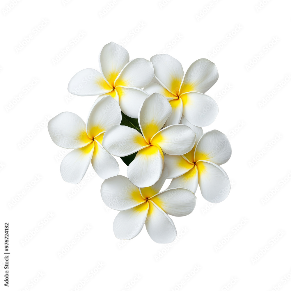 Naklejka premium Beautiful white and yellow tropical flowers on a dark background
