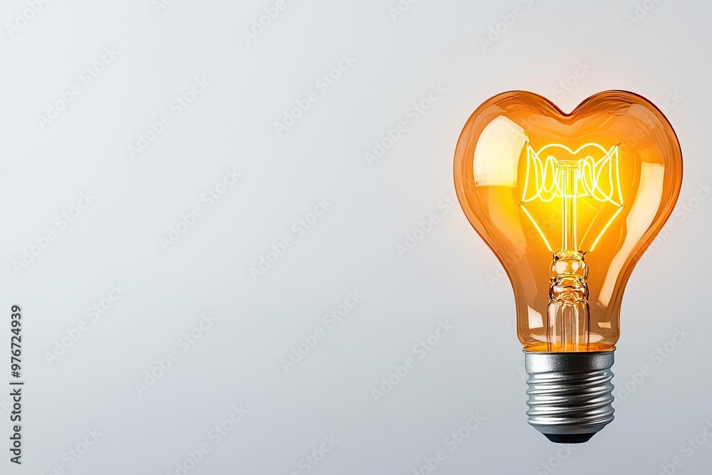A light bulb with a glowing heart at the center, surrounded by smaller glowing filaments, symbolizing the heart of innovation and inspiration A light bulb with a glowing heart at the center, surrounded by smaller glowing filaments, symbolizing the heart of innovation and inspiration