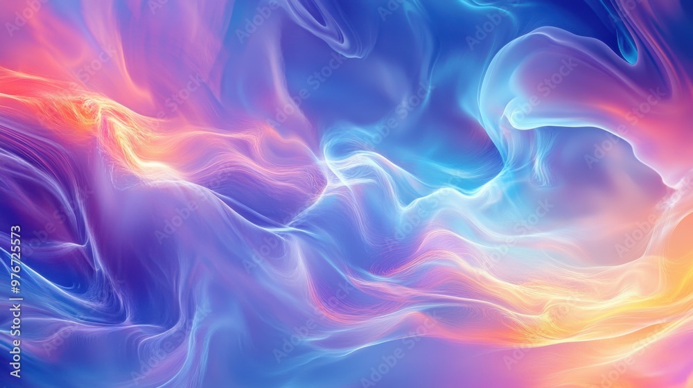 Vibrant abstract fluid waves in blue and pink color palette Vibrant abstract fluid waves in blue and pink color palette