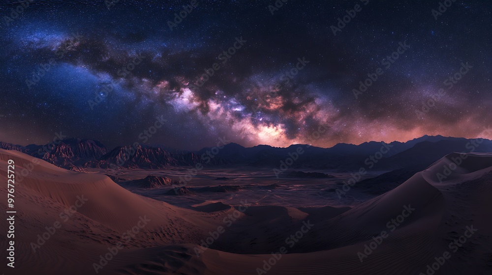 Milky Way over a Desert Landscape Milky Way over a Desert Landscape