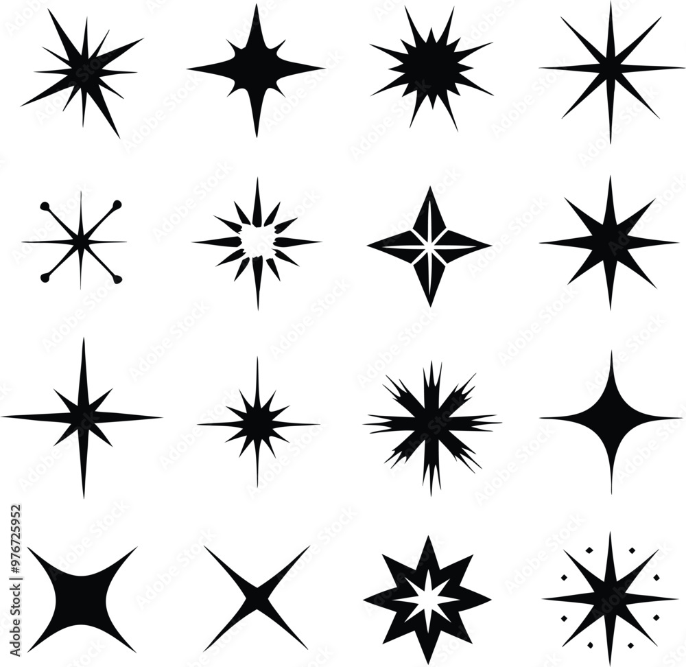Star collection. Different stars set. Vector illustration Star collection. Different stars set. Vector illustration