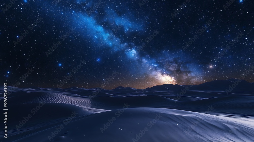 Milky Way over a Desert Landscape Milky Way over a Desert Landscape