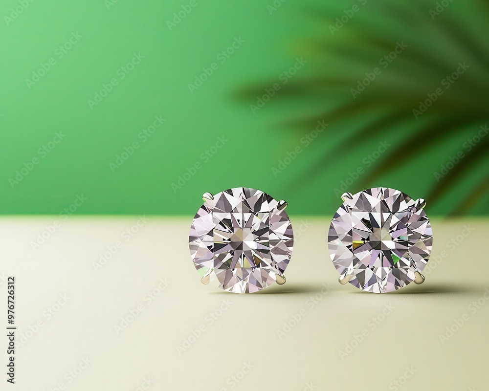 Round diamond halo earrings isolated, with faceted center stones surrounded by a halo of smaller diamonds halo earrings, gemstone, faceted Round diamond halo earrings isolated, with faceted center stones surrounded by a halo of smaller diamonds halo earrings, gemstone, faceted