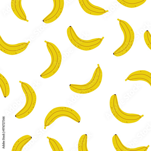 Bananas Seamless Pattern Vector white