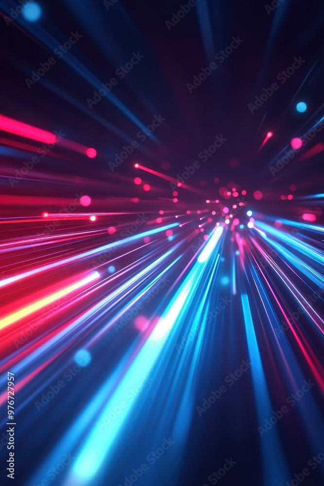 Fototapeta premium Experience an abstract background that fuses troninspired aesthetics with cosmic elements and vibrant lasers.