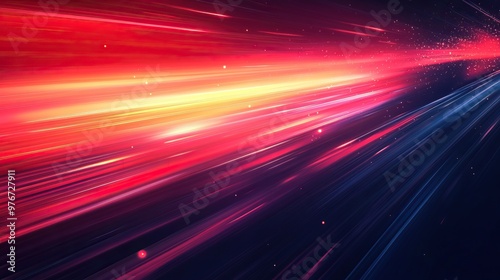 Dynamic light streaks in vibrant colors creating a sense of speed and motion against a dark backdrop.