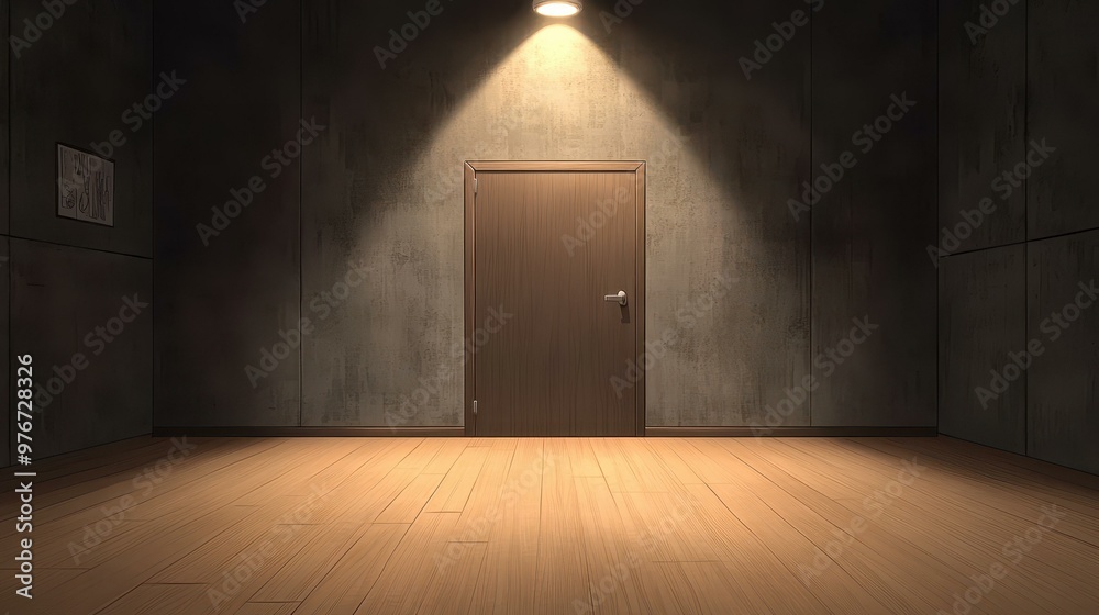 A sleek, modern apartment scene featuring a blank wall and wooden floor, showcasing a minimalist design approach. A sleek, modern apartment scene featuring a blank wall and wooden floor, showcasing a minimalist design approach.
