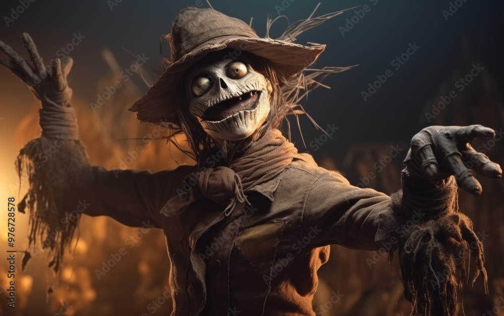 Obraz premium Scary Scarecrow Halloween Costume