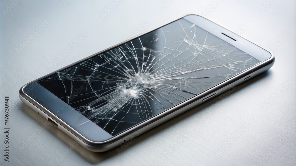 Cracked Smartphone Screen Cracked Smartphone Screen