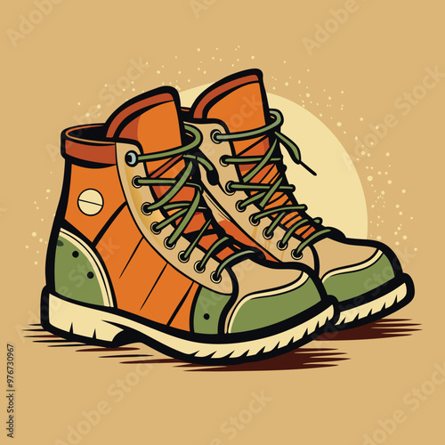 A simple, yet evocative, sketch of a pair of hiking boots